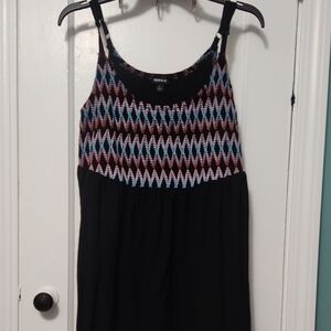 Torrid Black and Multicolor Patterned Tank Top